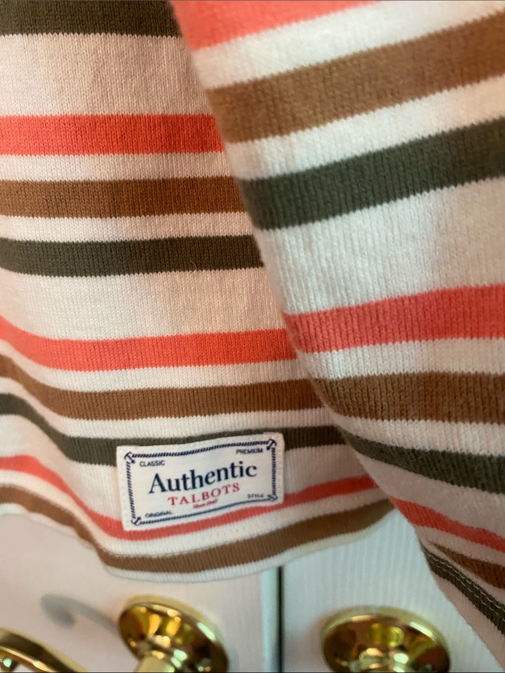 Talbots Authentic XL Striped Long Sleeve Tee Heavy Premium 💯 Cotton Fall Winter - Picture 6 of 12